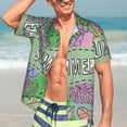 thumbnail image 7 of Vsdgher Summer Print Men's Hawaiian Shirts Button Down Tropical Holiday Beach Shirts Vacation Clothes,X-Large, 7 of 7