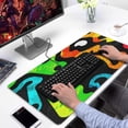 thumbnail image 2 of Green and Orange with Thick Lines&nbsp;mouse Padswaterproof,rubber+multispandexno Slip Line Series MousepadDesk Pad for Office Home Game 31.5x15.7inches, 2 of 7