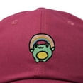 thumbnail image 2 of Dalix Rainbow Frog Embroidered Womens Cotton Dad Hat Baseball Cap Adjustable in Maroon, 2 of 5