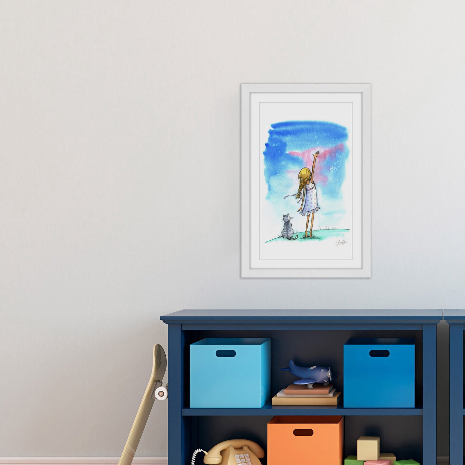 Marmont Hill "Reach For The Stars" By Phyllis Harris Framed Painting Art Print, 12.0" x 1.5"