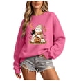 thumbnail image 6 of Enyan Women Halloween Shirt Pumpkin Shirts Funny Ghost Graphic Tee Fall Long Sleeve Autumn Tops Halloween Tshirts for Women Hot Pink,M, 6 of 6