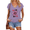 Purple, variant on Unishe Womens Blue Vintage Playing Card V Neck Short Sleeve T-Shirt S-5XL Fun Daily Wear Soft Tops