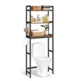 thumbnail image 1 of SONGMICS Over-The-Toilet Storage Bathroom Organizer Toilet Rack with Adjustable Shelf, Rustic Brown and Black UBTS012B01, 1 of 6