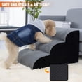 thumbnail image 4 of Dog Stairs for Bed, Pet Stairs for Small Dogs, 3-Layer High-Density Foam Pet Steps, Non-Slip Gentle Slope Dog Stair Ramp with Removable and Washable Cover, Suitable for small, short, elderly pets., 4 of 7