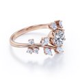 thumbnail image 3 of JeenMata 1.75 Carat Round Shaped Moissanite - Cathedral Prong Set - Nature Inspired Engagement Ring - 18K Rose Gold Plating Over Silver, 3 of 6