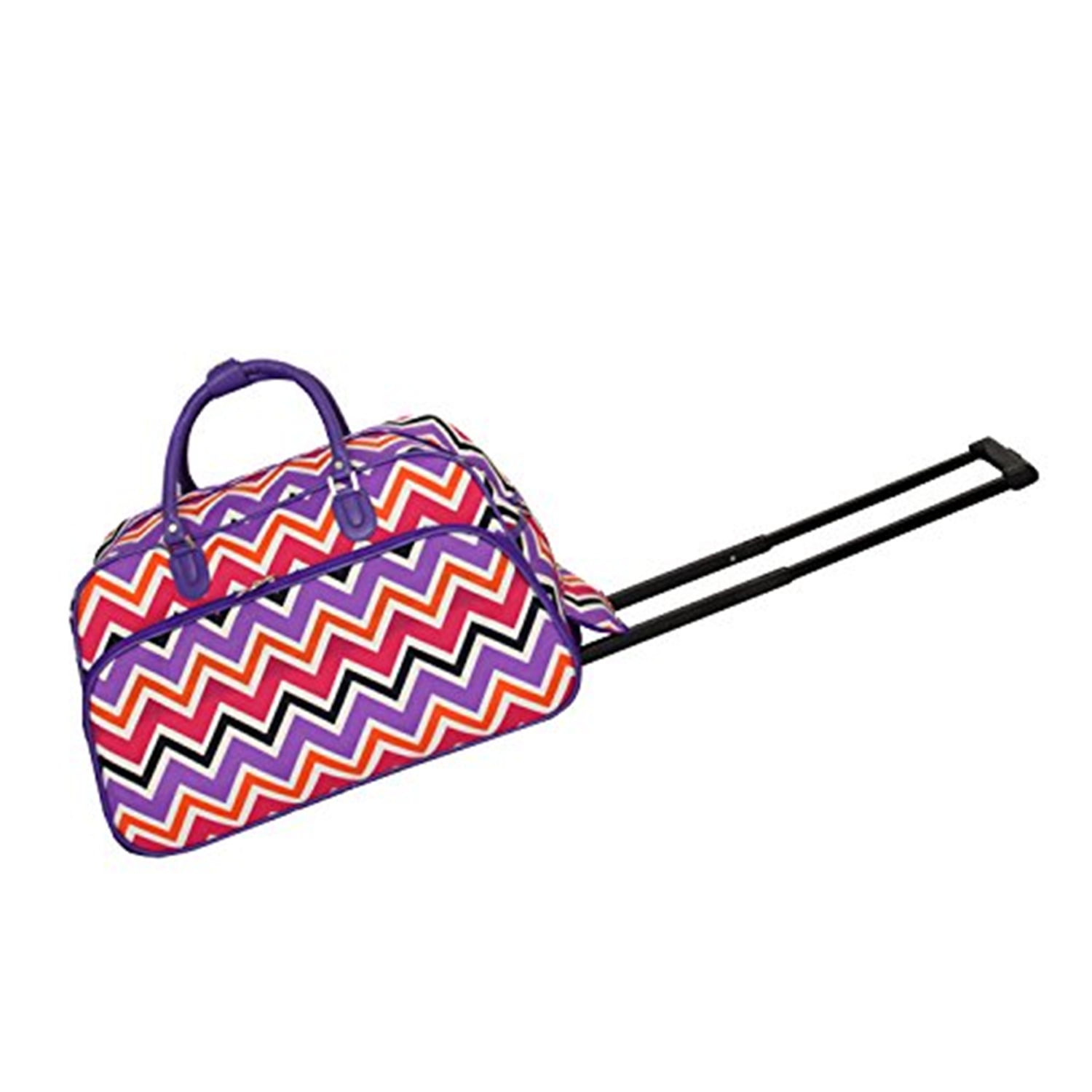 World Traveler 21Inch CarryOn Rolling Duffel Bag Purple Trim