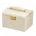 thumbnail image 4 of Womens Jewelry Box Storage Box Leather Jewelry Storage Box With Lock Three-layer Jewelry Box, 4 of 8