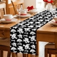 thumbnail image 5 of Halloween Ghosts Table Runner 70 Inches Long Farmhouse Dress Scarves, Fall Horror Spooky Textured Black Dining Tablerunner for Coffee Table/Kitchen Island/Party Décor, 13" x 70", 5 of 8