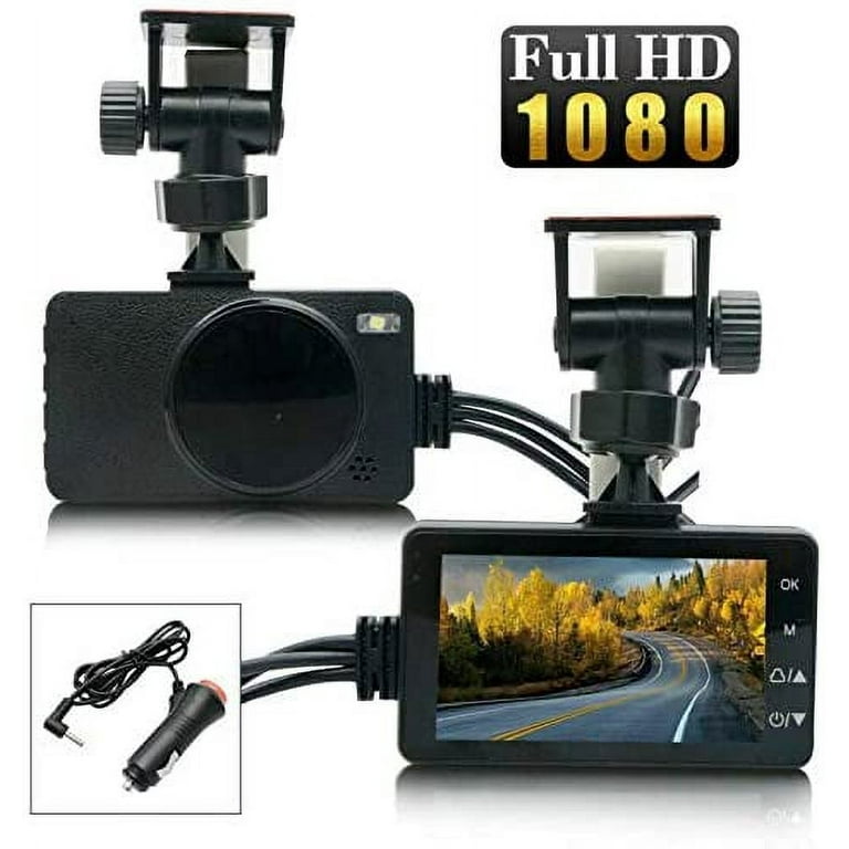 Motorcycle Dash Cam Front Rear Camera Dual Video HD 1080p 