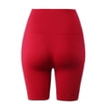 thumbnail image 3 of A2Y Women's Lightweight Mid Length High Waist Workout Seamless Ribbed Biker Shorts Red ML, 3 of 5