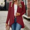 thumbnail image 3 of CAICJ98 Long Cardigans for Women Plus Size Women's Long Sleeve Snap Button Solid Color Knit Ribbed Neckline Cardigans Red,S, 3 of 5