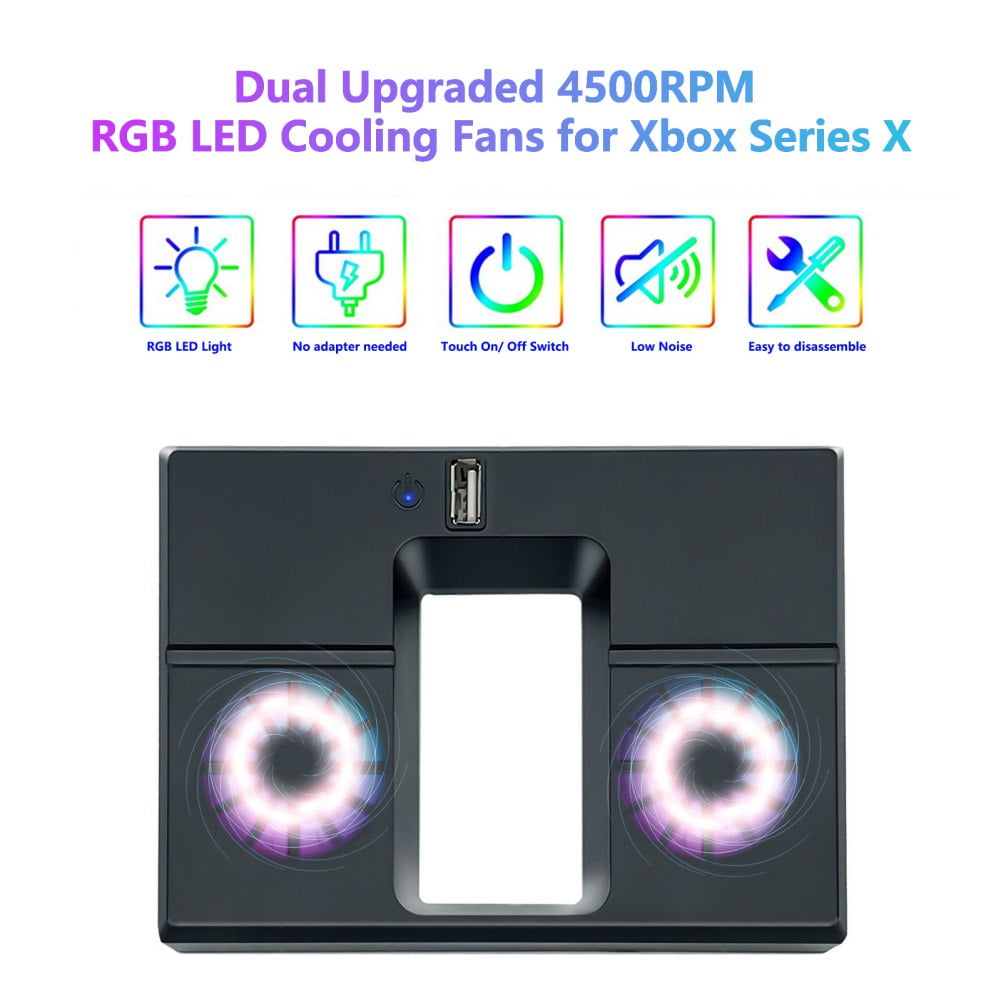 YiLBX LED Cooling Fan Compatible for Xbox Series X USB External Cooler