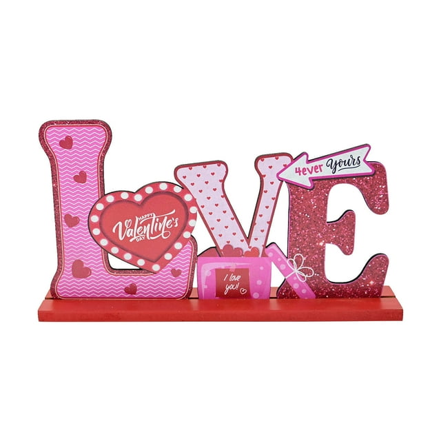 Wooden DIY Craft Kit for Valentines Day, Desktop Decoration and Ornament Set