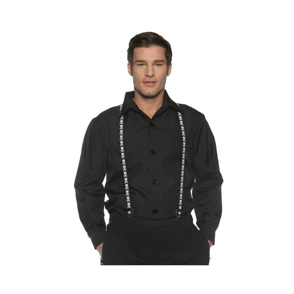 UNDERWRAPS Pirate Skull Bones Suspenders - Halloween Accessories for Men & Women, Cosplay Suspenders for Adults, LARP Accessory, Dress Up