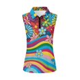 thumbnail image 5 of XYZCANDO Hippie Flower Womens Golf Shirts Casual Comfortable Athletic Shirts for Women Soft Wicking Sleeveless Golf Tank Tops Collared Shirt Athletic Tank Tops Size S, 5 of 7