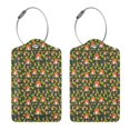 thumbnail image 3 of Naloa Mushroom Leaf Luggage Tag for Suitcase Leather Baggage Tag with Stainless Steel Loop Privacy Cover for Women Men Girls-2 PCS, 3 of 5