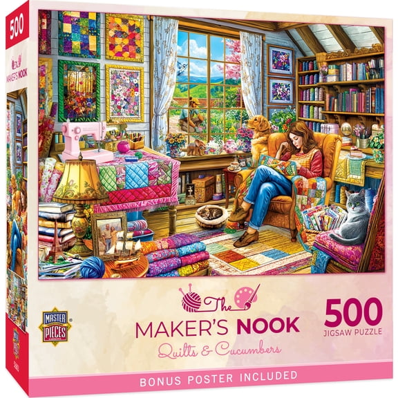 MasterPieces 500 Piece Jigsaw Puzzle for Adults - Quilts & Cucumbers - 15"x21"