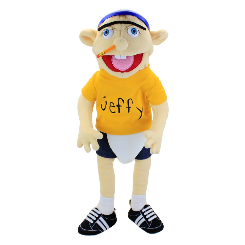 22.8" Jeffy Plush Toy Cosplay Jeffy Hat Hand Puppet Game Stuffed Doll