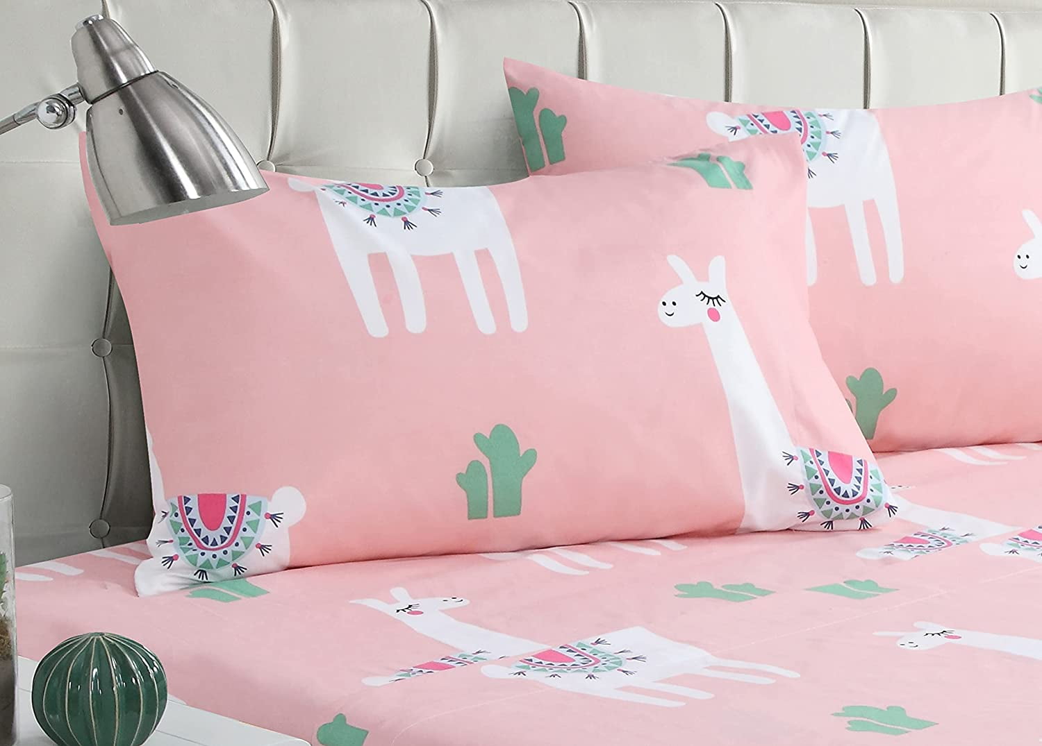 Cool LLama 3-piece Sheet Set Pink Twin