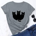 thumbnail image 3 of Tops Para Mujer Elegantes Blusas Casuales Camisas de Moda Sueltas Cuello Redondo Animal Lindo Estampado Camiseta de Manga Corta Odeerbi ODB167064, 3 of 6