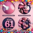 thumbnail image 3 of Pink Theme Happy 61st Banner Glittery Design 61st Birthday Display Balloon Decor Gift Box  Birthday Backdrop for 61st Birthday Party Adult Birthday Celebration Photo Backdrop, 3 of 8