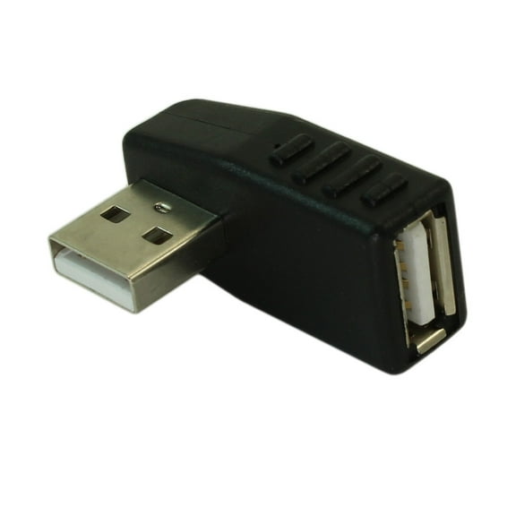 USB 2.0 LEFT Facing A Male to A Female 90 Degree Right Angle Adapter
