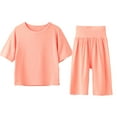 thumbnail image 1 of Odeerbi 1-8 Años Niño Niña Conjunto Verano Modal Manga Corta Tops Pantalones Cintura Alta Conjunto Dos Piezas Suave, 1 of 5