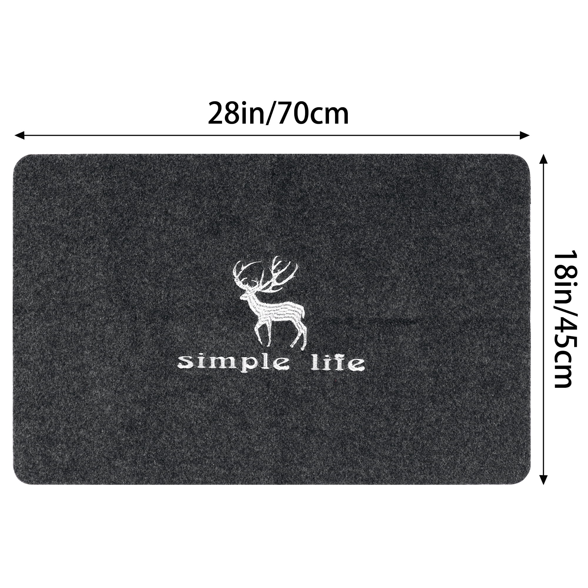 Unique Bargains Non-Slip Indoor Outdoor Mats Rubber Backing for Front Door Garage Floor Fawn Gray 18"x28"
