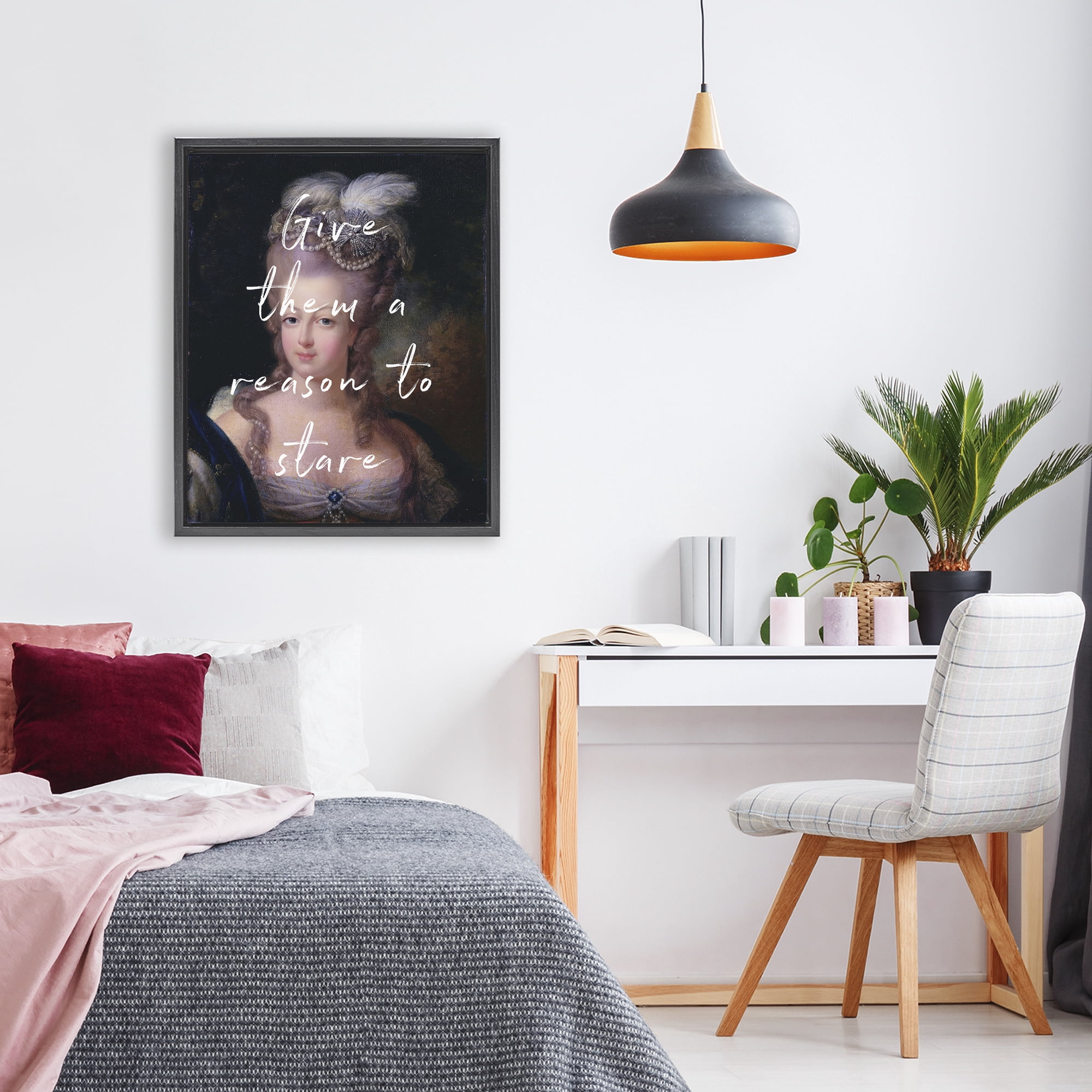 Stupell Industries Give Them A Reason To Stare Black Framed Floater Canvas Wall Art, design by Tina LeCour