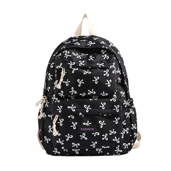 Bow Backpack Aesthetic Nylon Backpack Cute College Laptop Bag for Women Fashion Travel Daypack