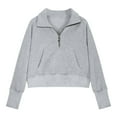 thumbnail image 3 of Turilly Middle Big Girls Half Zip Crewneck Sweatshirt Long Sleeve Pullover Tops Crop Tops Kids Fleece Sweat Shirts for 5-14 Years, 3 of 6