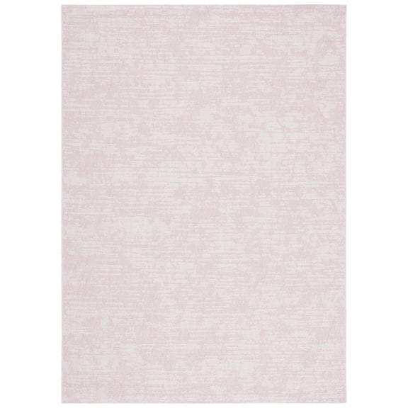 SAFAVIEH Courtyard Isolde Abstract Indoor/Outdoor Area Rug, Pink/Ivory, 9' x 12'