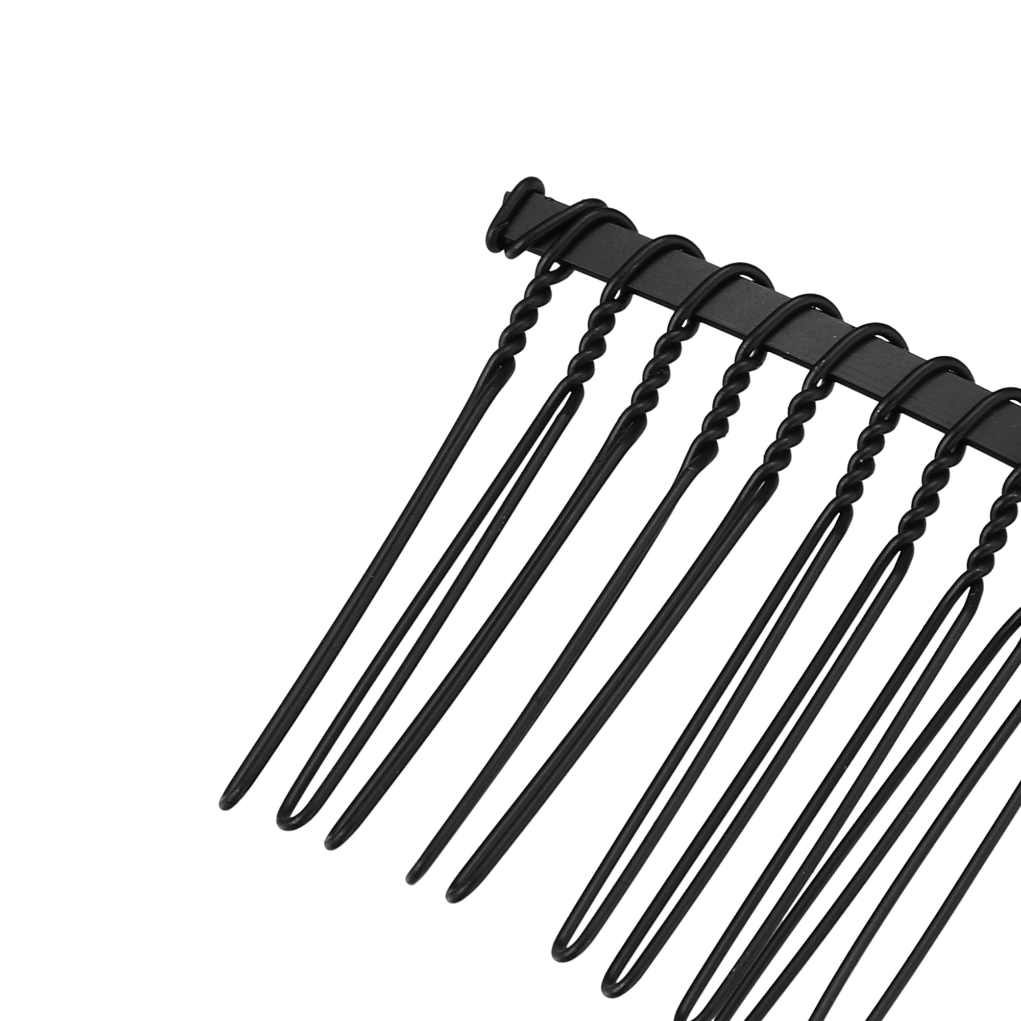 Unique Bargains 2 Pcs No Slip Hair Side Combs Accessories Metal 1.6" Black