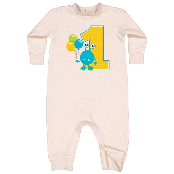 Inktastic First Birthday Monster Baby Fleece Romper