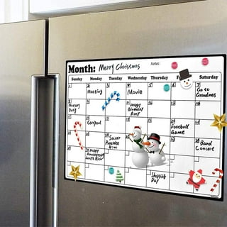  Cacolor Acrylic Magnetic Calendar Dry Erase Board for Fridge  (15.75x11.8 inches) Clear Montly Magnetic Calander for Refrigerator with  Grocery List Magnet Pad and Markers : Office Products