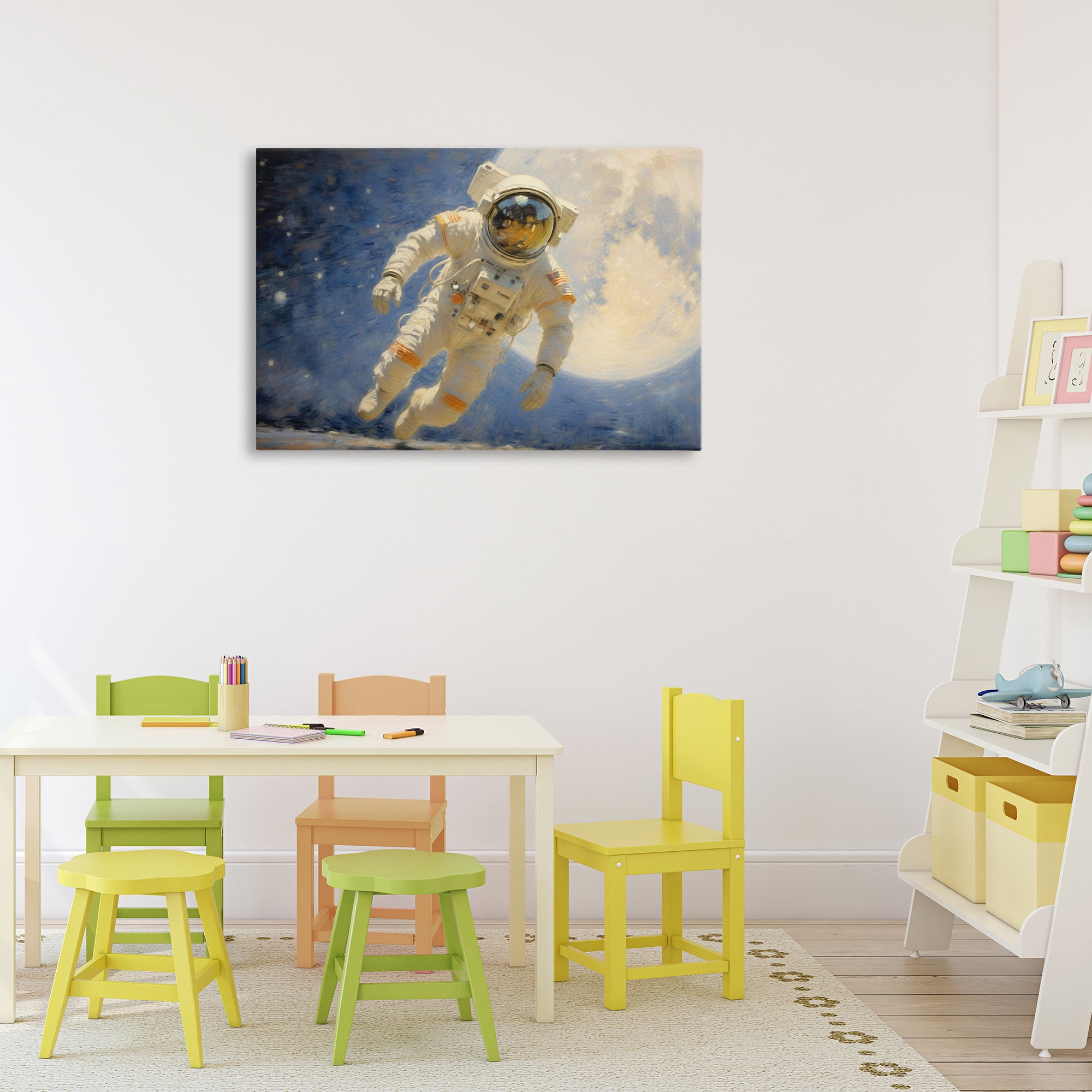 Astronaut in Vast Galaxy Canvas Wall Art, design by Angie Hawke