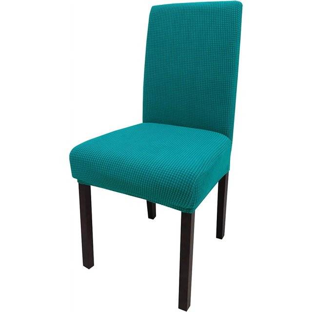 6 Piezas (Verde Oscuro) Leeyunbee Fundas Elásticas para Sillas Modernas, Fundas para Sillas de Comedor Elásticas Lavables Extraíbles, Fundas para Sillas para Decoración de Comedor, Hotel y Boda Rojo Verde
