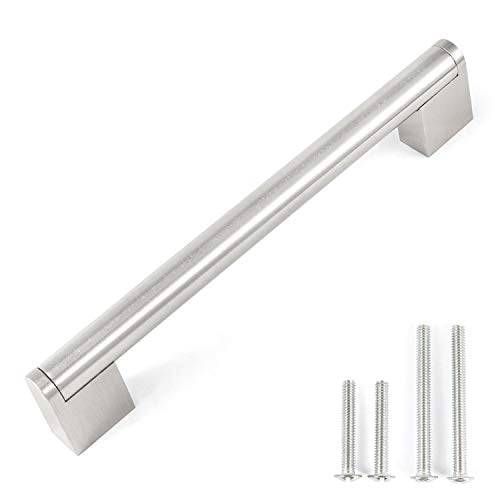 Fulgente Brushed Chrome Cabinet Pulls 10 Pack 160mm Stainless Steel Modern European Satin Nickel Zinc Square Cabinet Drawer Handles Appliance Kitchen Hardware 6 1 5 Inch Hole Center Walmart Com Walmart Com