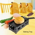 thumbnail image 4 of Portable Candlelight Cheese Raclette Non-Stick Rotaster Baking Tray Stove Set Carbon Steel Home Kitchen Grilling Tool with Wood Handle for Baking Grilling, 4 of 8