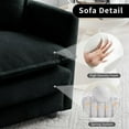 thumbnail image 6 of Domiluxe Chenille Accent Chair with Ottoman,Comfy Deep Single Seat Sofa with Pillow,Upholstered Armchair for Living Room Bedroom Office Apartment,Black, 6 of 7