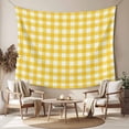 thumbnail image 2 of Yellow Large Tapestry for Bedroom Wall Hanging Tapestry,Country French Rustic Buffalo Plaid Modern Art Ceiling Backdrop Tapestries Poster Blanket Wall Decor for Teens Room Living Room Dorm 86" x 104", 2 of 8