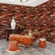 thumbnail image 4 of 1 Roll, French Retro Brick Wallpaper, Fireplace, Living Room, Bar, Diy, Live Background Decoration, Pvc, Instant Sticker Moisture-proof Anti-fouling, Red 5249, 4 of 4