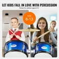 thumbnail image 4 of VEVOR - Batería para niños, 5 piezas, 16 pulgadas, batería completa para principiantes con bajos, toms, caja, bombo, trono ajustable, platillo, pedal Hi-Hat y dos pares de baquetas, 4 of 9