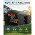 thumbnail image 3 of KFFKFF Vehicle Shelter, 10 x 20 FT Exterior Vehicle Cover, Transportable Shelter with Detachable Sides & Entryway, Robust Vehicle Protection, Resistant to UV & Water, Year-Round Defense for Car Boat, 3 of 9