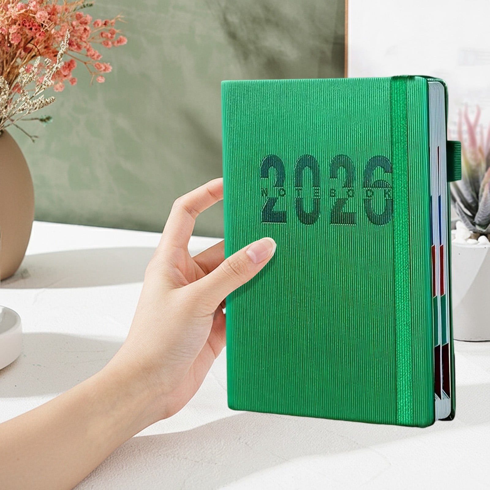 2026 Planner Notebook- Academic Weekly & Monthly Planner 2026 with Monthly Tabs, Jan.2026 - Dec.2026, Diary Book with Hard Cover, Perfect for Home Planing & Office Schedule, 1Pc(Green,8.2x5.8")