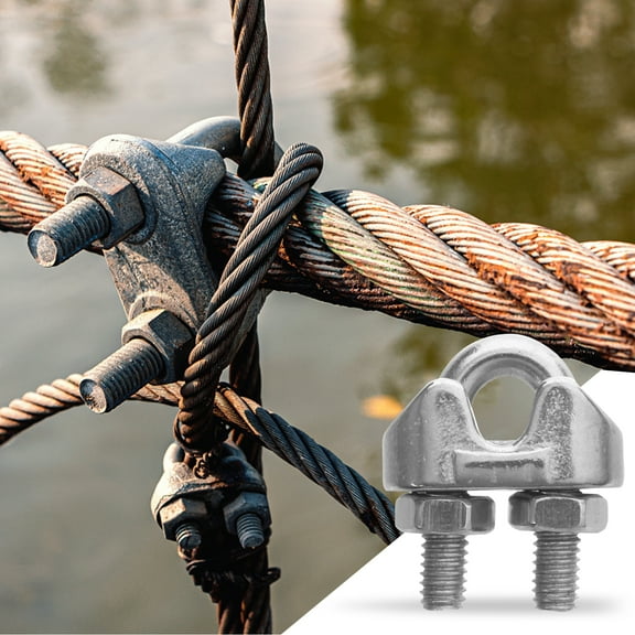 LEXSOMEO 20pcs Cable Clamps Wire Rope Clamps U Clamp Stainless Steel Made Wire Rope Cable Fixing Clamps ( )