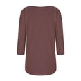thumbnail image 4 of ZyeKqe Womens 3/4 Sleeve T-Shirts Casual Crew Neck Buttons Cute Tunics Loose Fitted Basic Tee Blouses, 4 of 4