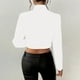 thumbnail image 5 of Tops formales,Blusa de mujer, jersey de manga larga con cuello vuelto, abrigo de poliéster con botones, cuello en V, estilo informal, para uso diario en casa, sopatenor, 5 of 8