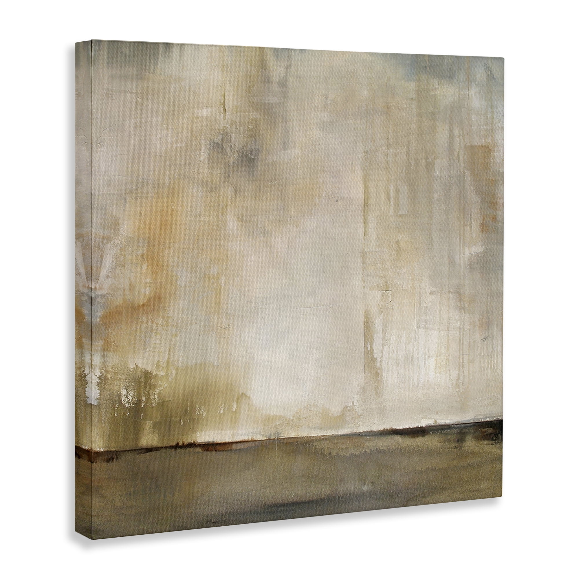Stupell Industries Abstract Brushed Rustic Abstract Painting Wrapped Canvas Art Print Wall Art, 24 x 24