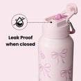 thumbnail image 3 of BOTTLE BOTTLE 32oz Insulated Water Bottle Stainless Steel Sport Water Bottle with Straw Dual-use Lid Women's Gift Design for Gym with Pill Box (Pink Bow), 3 of 7